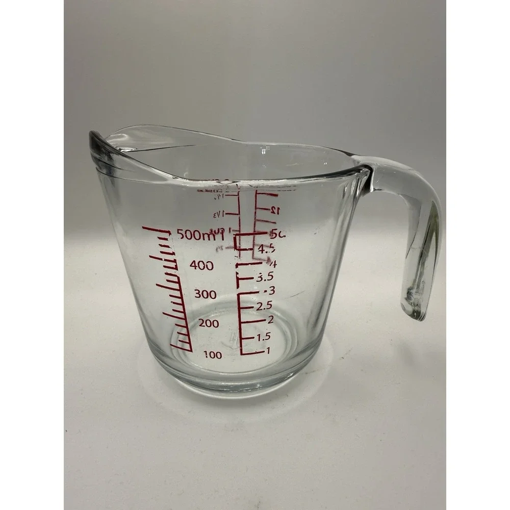 Anchor Hocking Fire King 2 Cup 16 Oz Glass‎ Measuring Cup Red Letters
